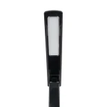 GLOBOSTAR® ZENTIME 76564 Μοντέρνο Επιτραπέζιο Φωτιστικό Γραφείου με Ασύρματη Φόρτιση 10W 2A & Ψηφιακό Ρολόι LED 3.5W 350lm 120° DC 5V με USB-C IP20 Ρυθμιζόμενο Λευκό CCT με Αφή 2700K/4500K/6000K Dimmable - Sanan SMD Chip - Μαύρο - Μ18 x Π12 x Υ40cm - 2 Χρ