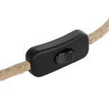 GLOBOSTAR® WHIP 77660 Μοντέρνο DIY Φωτιστικό με Υφασμάτινο Καλώδιο, Ντουί 1 x E27, Διακόπτη On/Off & Πρίζα AC 220-240V IP20 - Μπεζ & Μαύρο - Μ140 x Π4.5 x Υ4.5cm