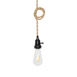 GLOBOSTAR® WHIP 77676 Μοντέρνο DIY Φωτιστικό με Υφασμάτινο Καλώδιο, Ντουί 3 x E27, Διακόπτη On/Off & Πρίζα AC 220-240V IP20 - Μπεζ & Μαύρο - Μ680 x Π4.5 x Υ4.5cm