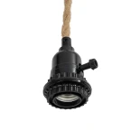 GLOBOSTAR® WHIP 77676 Μοντέρνο DIY Φωτιστικό με Υφασμάτινο Καλώδιο, Ντουί 3 x E27, Διακόπτη On/Off & Πρίζα AC 220-240V IP20 - Μπεζ & Μαύρο - Μ680 x Π4.5 x Υ4.5cm