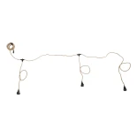 GLOBOSTAR® WHIP 77676 Μοντέρνο DIY Φωτιστικό με Υφασμάτινο Καλώδιο, Ντουί 3 x E27, Διακόπτη On/Off & Πρίζα AC 220-240V IP20 - Μπεζ & Μαύρο - Μ680 x Π4.5 x Υ4.5cm