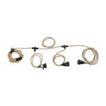 GLOBOSTAR® WHIP 77676 Μοντέρνο DIY Φωτιστικό με Υφασμάτινο Καλώδιο, Ντουί 3 x E27, Διακόπτη On/Off & Πρίζα AC 220-240V IP20 - Μπεζ & Μαύρο - Μ680 x Π4.5 x Υ4.5cm