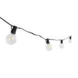 GLOBOSTAR® TWILIGHT 79667 Μοντέρνο Φωτιστικό Κήπου Γιρλάντα 7.7m με 15 Λάμπες & IR Ασύρματο Χειριστήριο LED 9W 810lm 360° DC 3.7V με Ενσωματωμένο Φωτοβολταϊκό Panel 5.5V 1.5W & Επαναφορτιζόμενη Μπαταρία Li-ion 3.7V 1x18650 2200mAh Αδιάβροχο IP65 Θερμό Λευ