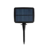 GLOBOSTAR® TWILIGHT 79667 Μοντέρνο Φωτιστικό Κήπου Γιρλάντα 7.7m με 15 Λάμπες & IR Ασύρματο Χειριστήριο LED 9W 810lm 360° DC 3.7V με Ενσωματωμένο Φωτοβολταϊκό Panel 5.5V 1.5W & Επαναφορτιζόμενη Μπαταρία Li-ion 3.7V 1x18650 2200mAh Αδιάβροχο IP65 Θερμό Λευ