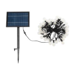 GLOBOSTAR® TWILIGHT 79669 Μοντέρνο Φωτιστικό Κήπου Γιρλάντα 14.5m με 50 Λάμπες LED 30W 2700lm 360° DC 3.7V με Ενσωματωμένο Φωτοβολταϊκό Panel 5.5V 5W & Επαναφορτιζόμενη Μπαταρία Li-ion 3.7V 3x18650 6600mAh Αδιάβροχο IP65 Θερμό Λευκό 2700Κ Dimmable - Sanan