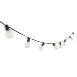 GLOBOSTAR® TWILIGHT 79669 Μοντέρνο Φωτιστικό Κήπου Γιρλάντα 14.5m με 50 Λάμπες LED 30W 2700lm 360° DC 3.7V με Ενσωματωμένο Φωτοβολταϊκό Panel 5.5V 5W & Επαναφορτιζόμενη Μπαταρία Li-ion 3.7V 3x18650 6600mAh Αδιάβροχο IP65 Θερμό Λευκό 2700Κ Dimmable - Sanan
