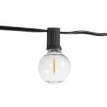 GLOBOSTAR® TWILIGHT 79669 Μοντέρνο Φωτιστικό Κήπου Γιρλάντα 14.5m με 50 Λάμπες LED 30W 2700lm 360° DC 3.7V με Ενσωματωμένο Φωτοβολταϊκό Panel 5.5V 5W & Επαναφορτιζόμενη Μπαταρία Li-ion 3.7V 3x18650 6600mAh Αδιάβροχο IP65 Θερμό Λευκό 2700Κ Dimmable - Sanan