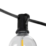 GLOBOSTAR® TWILIGHT 79669 Μοντέρνο Φωτιστικό Κήπου Γιρλάντα 14.5m με 50 Λάμπες LED 30W 2700lm 360° DC 3.7V με Ενσωματωμένο Φωτοβολταϊκό Panel 5.5V 5W & Επαναφορτιζόμενη Μπαταρία Li-ion 3.7V 3x18650 6600mAh Αδιάβροχο IP65 Θερμό Λευκό 2700Κ Dimmable - Sanan
