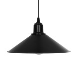 GloboStar® FERRO 203-0084 Μοντέρνο Κρεμαστό Φωτιστικό Καμπάνα Μονόφωτο 1 x E27 IP20 Μαύρο Πλαστικό - Μ30 x Π30 x Υ15cm