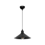 GloboStar® FERRO 203-0084 Μοντέρνο Κρεμαστό Φωτιστικό Καμπάνα Μονόφωτο 1 x E27 IP20 Μαύρο Πλαστικό - Μ30 x Π30 x Υ15cm