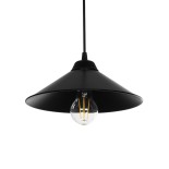 GLOBOSTAR® FONTE 203-0080 Μοντέρνο Κρεμαστό Φωτιστικό Οροφής με Ντουί 1 x E27 AC 220-240V IP20 - Μαύρο - Μ25.5 x Π25.5 x Υ10cm