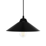 GLOBOSTAR® FONTE 203-0080 Μοντέρνο Κρεμαστό Φωτιστικό Οροφής με Ντουί 1 x E27 AC 220-240V IP20 - Μαύρο - Μ25.5 x Π25.5 x Υ10cm