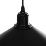GloboStar® FERRO 203-0084 Μοντέρνο Κρεμαστό Φωτιστικό Καμπάνα Μονόφωτο 1 x E27 IP20 Μαύρο Πλαστικό - Μ30 x Π30 x Υ15cm