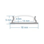 GLOBOSTAR® ALP-LINEAR CURBARIO 70804-1M Επιφανειακό Εύκαμπτο Προφίλ Αλουμινίου με Λευκό Γαλακτερό Πατητό Κάλυμμα για Ταινίες LED IP20 - Μαύρο - Μ100 x Π1.8 x Υ0.5cm