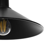 GloboStar® FERRO 203-0084 Μοντέρνο Κρεμαστό Φωτιστικό Καμπάνα Μονόφωτο 1 x E27 IP20 Μαύρο Πλαστικό - Μ30 x Π30 x Υ15cm