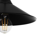 GLOBOSTAR® FONTE 203-0080 Μοντέρνο Κρεμαστό Φωτιστικό Οροφής με Ντουί 1 x E27 AC 220-240V IP20 - Μαύρο - Μ25.5 x Π25.5 x Υ10cm