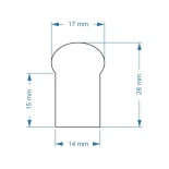 GloboStar® 999-0245 OVALE 120° Degree Neon Flex Epistar LED SMD 5050 1m 18W/m 60LED/m 1260lm/m 120° DC 230V Αδιάβροχη IP68 RGB Dimmable Μ100 x Π2.6 x Υ1.7cm