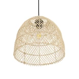 GloboStar® CESTINO 204-0178 Boho Κρεμαστό Φωτιστικό Οροφής Μονόφωτο 1 x E27 AC 220-240V IP20 Μπεζ - Μ30 x Π30 x Υ25cm