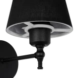 GloboStar® ELEGANTE 204-0185 Μοντέρνο Φωτιστικό Τοίχου Απλίκα Μονόφωτο 1 x E27 AC 220-240V IP20 Μαύρο - Μ14 x Π14 x Υ26cm