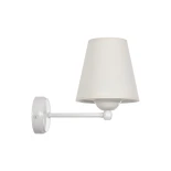 GloboStar® ELEGANTE 204-0187 Μοντέρνο Φωτιστικό Τοίχου Απλίκα Μονόφωτο 1 x E27 AC 220-240V IP20 Μπεζ & Λευκό - Μ14 x Π14 x Υ26cm