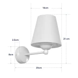 GloboStar® ELEGANTE 204-0187 Μοντέρνο Φωτιστικό Τοίχου Απλίκα Μονόφωτο 1 x E27 AC 220-240V IP20 Μπεζ & Λευκό - Μ14 x Π14 x Υ26cm