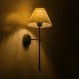 GloboStar® LING 204-0188 Μοντέρνο Φωτιστικό Τοίχου Απλίκα Μονόφωτο 1 x E27 AC 220-240V IP20 Μπεζ & Μαύρο - Μ22 x Π22 x Υ50cm