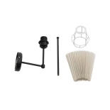 GloboStar® LING 204-0188 Μοντέρνο Φωτιστικό Τοίχου Απλίκα Μονόφωτο 1 x E27 AC 220-240V IP20 Μπεζ & Μαύρο - Μ22 x Π22 x Υ50cm