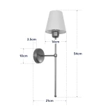 GloboStar® LING 204-0189 Μοντέρνο Φωτιστικό Τοίχου Απλίκα Μονόφωτο 1 x E27 AC 220-240V IP20 Μπεζ & Μαύρο - Μ13 x Π13 x Υ50cm