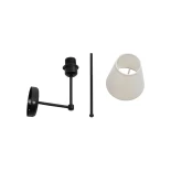 GloboStar® LING 204-0190 Μοντέρνο Φωτιστικό Τοίχου Απλίκα Μονόφωτο 1 x E27 AC 220-240V IP20 Μπεζ & Μαύρο - Μ13 x Π13 x Υ50cm