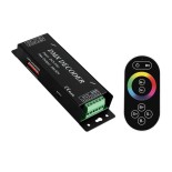 GLOBOSTAR® RGBCONTROLLER 73412 DMX Dimmer / Controller με RF Ασύρματο Χειριστήριο με 3 x 15A 75W Κανάλια DC 5-24V 15A 360W Max IP20 - DMX512 & RF2.4Ghz - Μ26.9 x Π9.6 x Υ4cm - 1 Χρόνος Εγγύηση