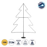 GLOBOSTAR® XMAS-TREE-BIG Χριστουγεννιάτικο Διακοσμητικό Φωτιστικό LED 27.3W 1092lm 360° AC 220-240V Αδιάβροχο IP65 Θερμό Λευκό 2700K  - Μαύρο & Διάφανο - Μ134 x Π25 x Υ188cm - 2 Χρόνια Εγγύηση