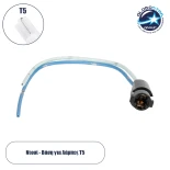 GloboStar® 81781 Βάση Λάμπας Τ5 με 2 Καλώδια Τροφοδοσίας