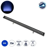 GLOBOSTAR® WASHERMOZA 90168 Μπάρα Φωτισμού Wall Washer LED 72W 6120lm 10-30° DC 24V Αδιάβροχο IP66 Μπλε Dimmable - Bridgelux SMD Chip - Γκρι Ανθρακί - Μ100 x Π14 x Υ7cm - 3 Χρόνια Εγγύηση