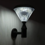 GLOBOSTAR® SOLARTIS 90527 Φωτιστικό Κολωνάκι Κήπου LED 10W 1000lm 180° με Ενσωματωμένο Φωτοβολταϊκό Panel 6V 5W & Επαναφορτιζόμενη Μπαταρία Li-ion 3.2V 6000mAh με Αισθητήρα Ημέρας-Νύχτας Αδιάβροχο IP65 Ψυχρό Λευκό 6000K - Sanan SMD Chip - Μαύρο - Μ26.5 x 