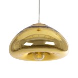 GLOBOSTAR® CRISTIN 999-0039 Μοντέρνο Κρεμαστό Φωτιστικό Οροφής με Ντουί 1 x E27 AC 220-240V IP20 - Χρυσό - Μ18 x Π18 x Υ13cm