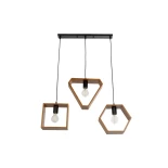 GLOBOSTAR® ELISE 999-0034 Μοντέρνο Κρεμαστό Φωτιστικό Οροφής με Ντουί 3 x E27 AC 220-240V IP20 - Καφέ & Μαύρο - Μ74 x Π9 x Υ40cm