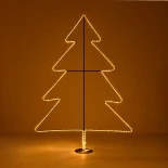 GLOBOSTAR® XMAS-TREE-BIG Χριστουγεννιάτικο Διακοσμητικό Φωτιστικό LED 27.3W 1092lm 360° AC 220-240V Αδιάβροχο IP65 Θερμό Λευκό 2700K  - Μαύρο & Διάφανο - Μ134 x Π25 x Υ188cm - 2 Χρόνια Εγγύηση