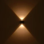 GLOBOSTAR® VEGA 60672 Μοντέρνο Φωτιστικό Τοίχου - Απλίκα LED 6W 750lm 30° AC 220-240V Αδιάβροχο IP65 Θερμό Λευκό 2700K - Bridgelux COB Chip & TÜV SÜD Driver - Μαύρο Ματ - Μ10 x Π7.5 x Υ10cm - 5 Χρόνια Εγγύηση