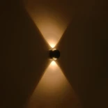 GLOBOSTAR® VEGA 60672 Μοντέρνο Φωτιστικό Τοίχου - Απλίκα LED 6W 750lm 30° AC 220-240V Αδιάβροχο IP65 Θερμό Λευκό 2700K - Bridgelux COB Chip & TÜV SÜD Driver - Μαύρο Ματ - Μ10 x Π7.5 x Υ10cm - 5 Χρόνια Εγγύηση