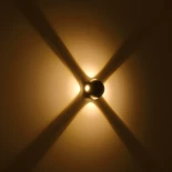 GLOBOSTAR® VEGA 60673 Μοντέρνο Φωτιστικό Τοίχου - Απλίκα LED 12W 1500lm 30° AC 220-240V Αδιάβροχο IP65 Θερμό Λευκό 2700K - Bridgelux COB Chip & TÜV SÜD Driver - Μαύρο Ματ - Μ10 x Π7.5 x Υ10cm - 5 Χρόνια Εγγύηση