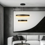 kelvo® VENOM 61185 Μοντέρνο Κρεμαστό Φωτιστικό Οροφής LED 75W 8818lm 120° AC 220-240V IP20 Ρυθμιζόμενο Λευκό CCT με Χειριστήριο από 2700K έως 6000K Dimmable - Lumileds SMD Chip - Μαύρο Ματ - Μ60 x Π60 x Υ40cm - 3 Χρόνια Εγγύηση