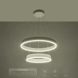 kelvo® VENOM 61186 Μοντέρνο Κρεμαστό Φωτιστικό Οροφής LED 75W 8818lm 120° AC 220-240V IP20 Ρυθμιζόμενο Λευκό CCT με Χειριστήριο από 2700K έως 6000K Dimmable - Lumileds SMD Chip - Λευκό Ματ - Μ60 x Π60 x Υ40cm - 3 Χρόνια Εγγύηση