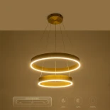 kelvo® VENOM 61187 Μοντέρνο Κρεμαστό Φωτιστικό Οροφής LED 75W 8818lm 120° AC 220-240V IP20 Ρυθμιζόμενο Λευκό CCT με Χειριστήριο από 2700K έως 6000K Dimmable - Lumileds SMD Chip - Χρυσό Βούρτσας - Μ60 x Π60 x Υ40cm - 3 Χρόνια Εγγύηση