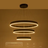 kelvo® VENOM 61188 Μοντέρνο Κρεμαστό Φωτιστικό Οροφής LED 120W 14158lm 120° AC 220-240V IP20 Ρυθμιζόμενο Λευκό CCT με Χειριστήριο από 2700K έως 6000K Dimmable - Lumileds SMD Chip - Μαύρο Ματ - Μ80 x Π80 x Υ60cm - 3 Χρόνια Εγγύηση