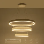 kelvo® VENOM 61189 Μοντέρνο Κρεμαστό Φωτιστικό Οροφής LED 120W 14158lm 120° AC 220-240V IP20 Ρυθμιζόμενο Λευκό CCT με Χειριστήριο από 2700K έως 6000K Dimmable - Lumileds SMD Chip - Λευκό Ματ - Μ80 x Π80 x Υ60cm - 3 Χρόνια Εγγύηση