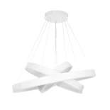 kelvo® VENOM 61189 Μοντέρνο Κρεμαστό Φωτιστικό Οροφής LED 120W 14158lm 120° AC 220-240V IP20 Ρυθμιζόμενο Λευκό CCT με Χειριστήριο από 2700K έως 6000K Dimmable - Lumileds SMD Chip - Λευκό Ματ - Μ80 x Π80 x Υ60cm - 3 Χρόνια Εγγύηση