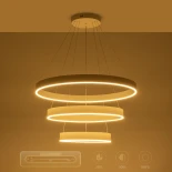 kelvo® VENOM 61189-DECO Μοντέρνο Κρεμαστό Φωτιστικό Οροφής LED 120W 14158lm 120° AC 220-240V IP20 Ρυθμιζόμενο Λευκό CCT με Χειριστήριο από 2700K έως 6000K Dimmable - Lumileds SMD Chip - Λευκό Ματ - Μ80 x Π80 x Υ60cm - 3 Χρόνια Εγγύηση