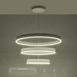 kelvo® VENOM 61189-DECO Μοντέρνο Κρεμαστό Φωτιστικό Οροφής LED 120W 14158lm 120° AC 220-240V IP20 Ρυθμιζόμενο Λευκό CCT με Χειριστήριο από 2700K έως 6000K Dimmable - Lumileds SMD Chip - Λευκό Ματ - Μ80 x Π80 x Υ60cm - 3 Χρόνια Εγγύηση