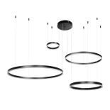 kelvo® VENOM 61191 Μοντέρνο Κρεμαστό Φωτιστικό Οροφής LED 150W 17659lm 120° AC 220-240V IP20 Ρυθμιζόμενο Λευκό CCT με Χειριστήριο από 2700K έως 6000K Dimmable - Lumileds SMD Chip - Μαύρο Ματ - Μ150 x Π90 x Υ60cm - 3 Χρόνια Εγγύηση