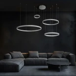 kelvo® VENOM 61192 Μοντέρνο Κρεμαστό Φωτιστικό Οροφής LED 150W 17659lm 120° AC 220-240V IP20 Ρυθμιζόμενο Λευκό CCT με Χειριστήριο από 2700K έως 6000K Dimmable - Lumileds SMD Chip - Λευκό Ματ - Μ150 x Π90 x Υ60cm - 3 Χρόνια Εγγύηση